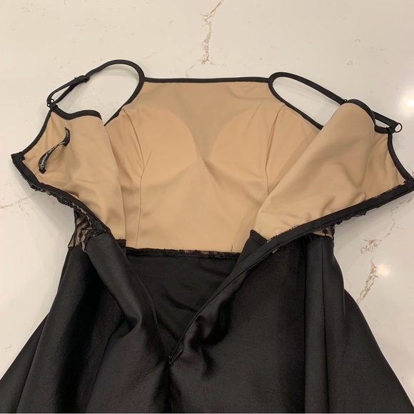 Crystal Doll Black /Beige Sequined High Low Formal Dress Size 0 - Picture 10 of 14